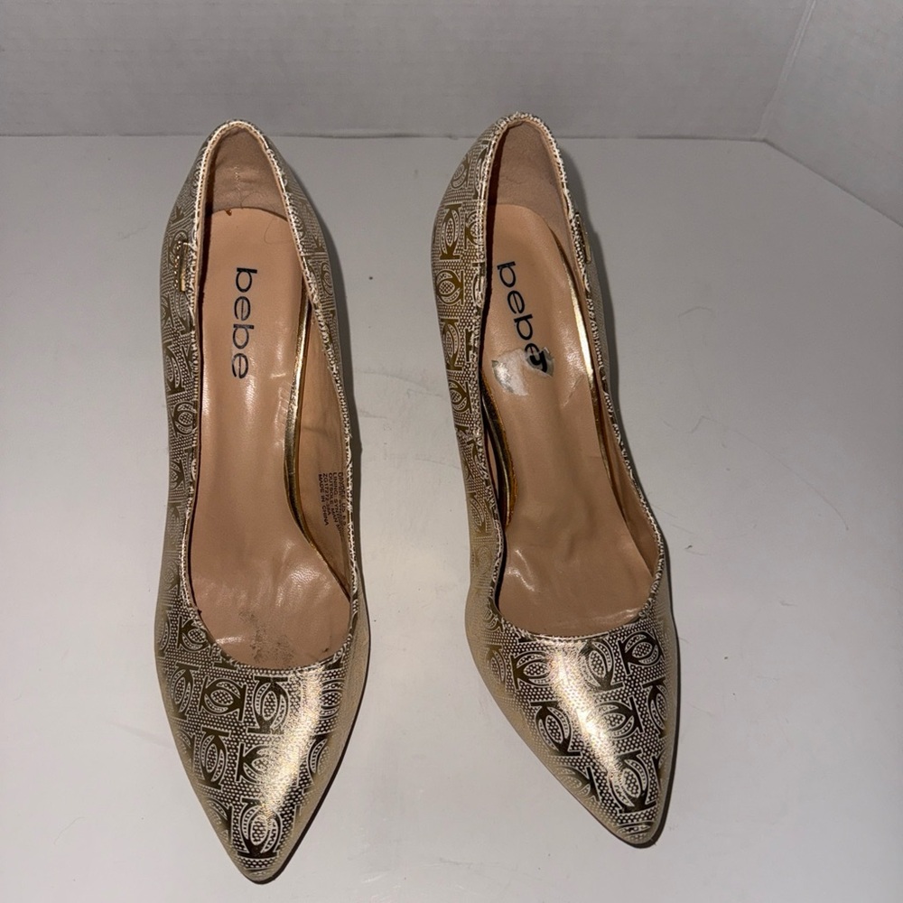 Bebe Metallic Gold Heels